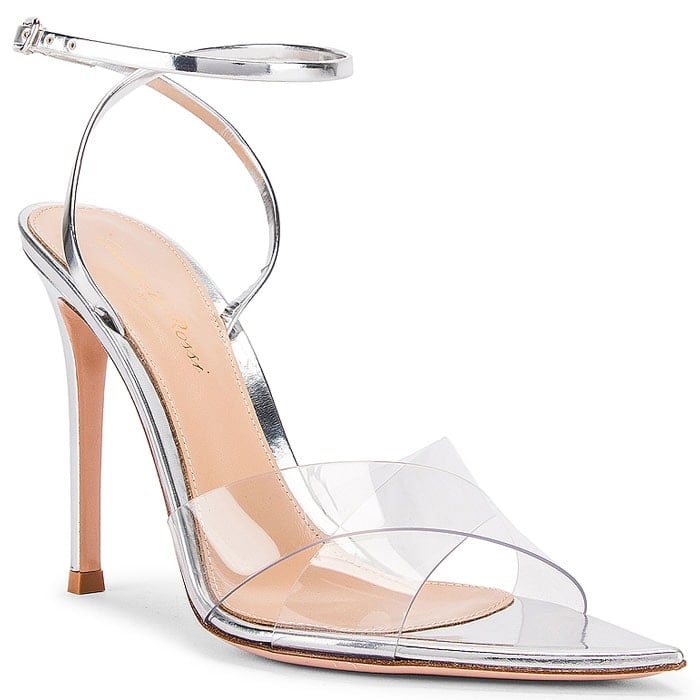 Gianvito Rossi Stark Sandals in Transparent and Silver