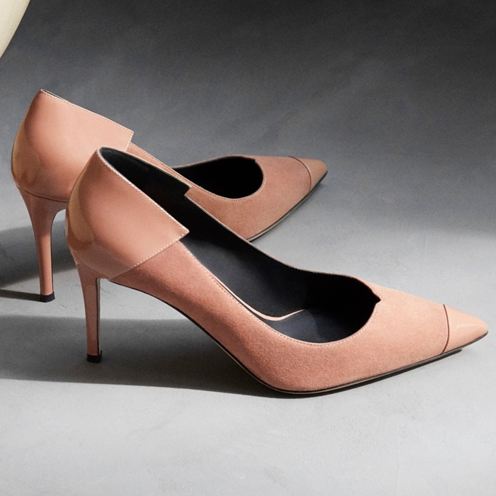 This perfect suede pump is designed to be pretty in pink with attitude to boot