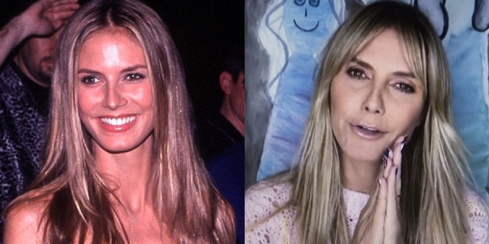 Heidi Klum at the 1999 MTV Video Music Awards and the One World: Together At Home concert in April 2020