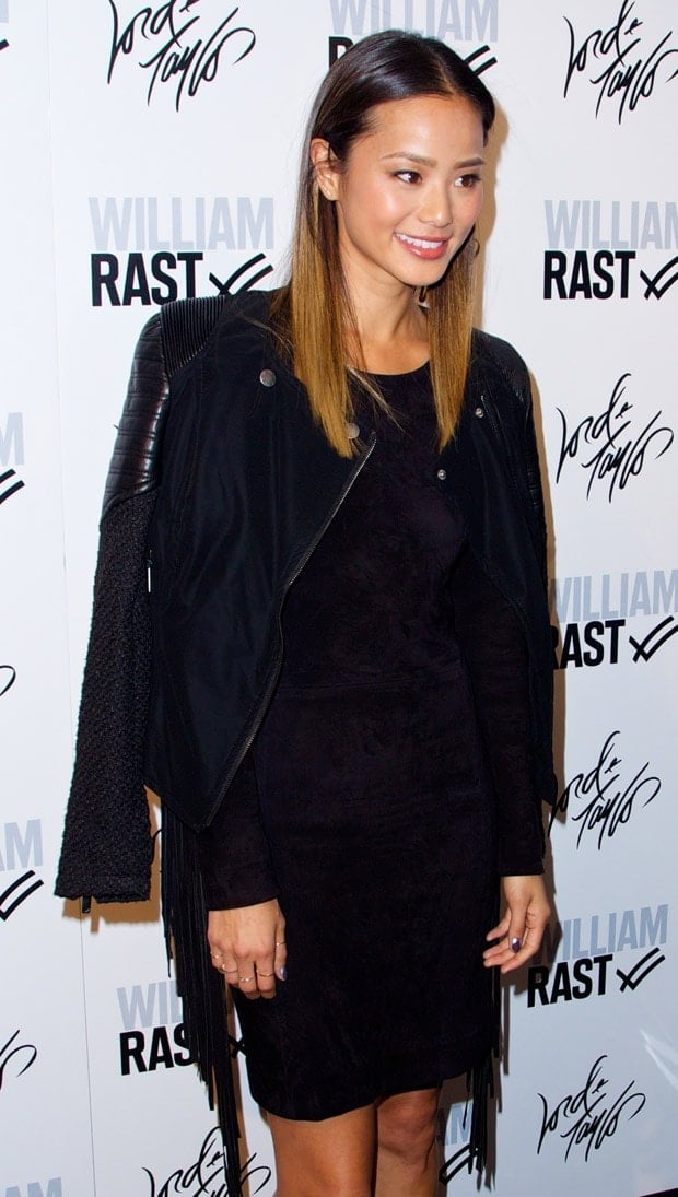 Jamie Chung at the US launch of William Rast at Lord & Taylor on the rooftop of Lord & Taylor’s flagship Fifth Avenue store in New York City in New York on October 8, 2014
