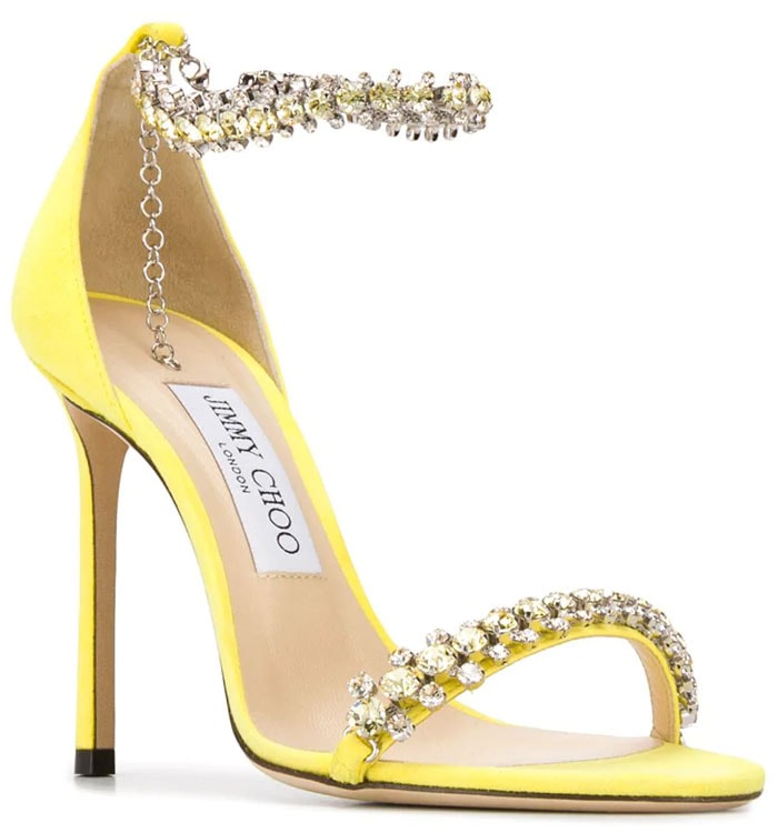 Jimmy Choo Shiloh sandals in yellow suede