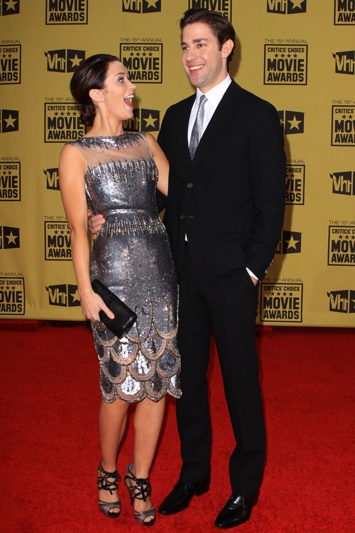 John Krasinski and Emily Blunt arrive at the 15th annual Critic's Choice Movie Awards