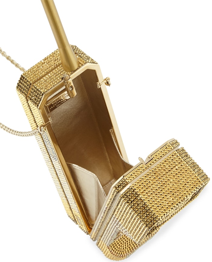 Gold Call Me Brick Phone Clutch Bag