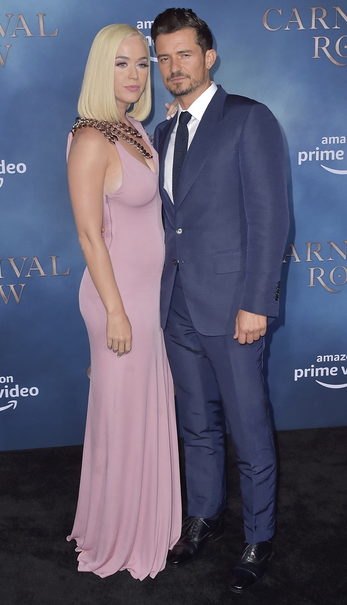 Katy Perry and Orlando Bloom at the premiere of Amazon's neo-noir fantasy web television series Carnival Row