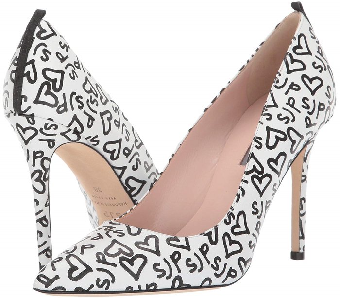 SJP Heart Print Fawn Pumps