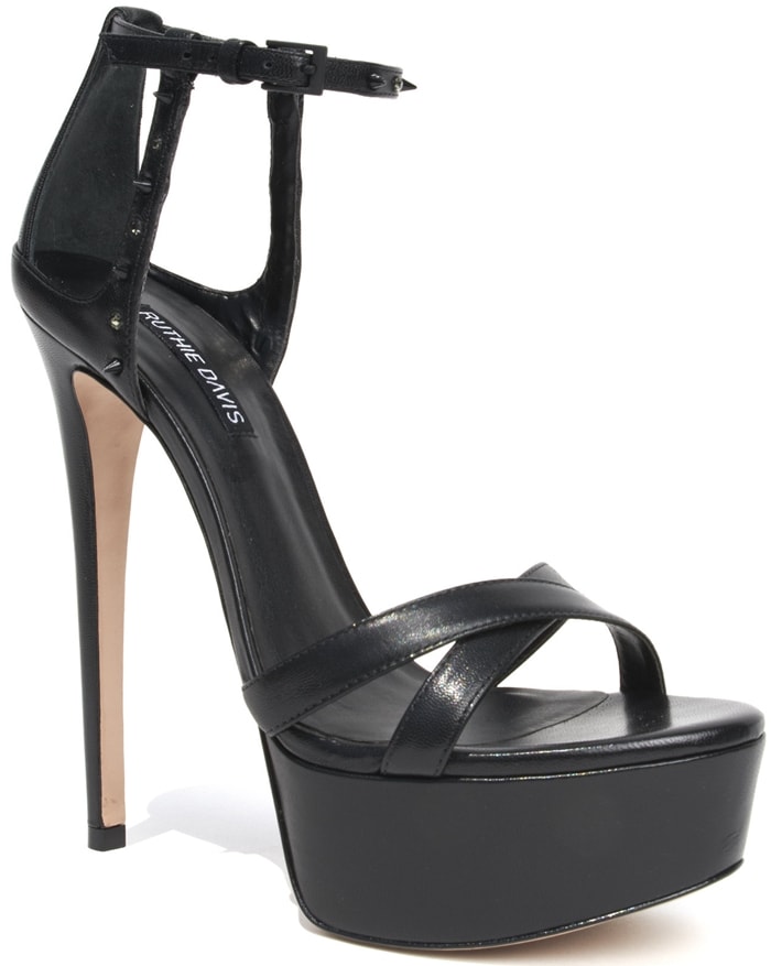 Black Trophy Bling Platform Sandals