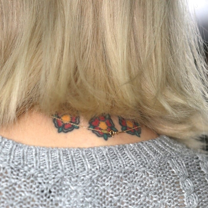 Fearne Cotton has a tattoo on the back of her neck that honors her parents and brother