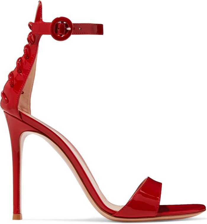 Red Gianvito Rossi Corset Patent Leather Sandals