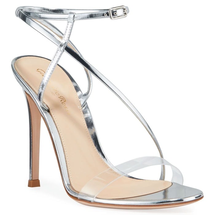 Gianvito Rossi metallic clear-strap sandals