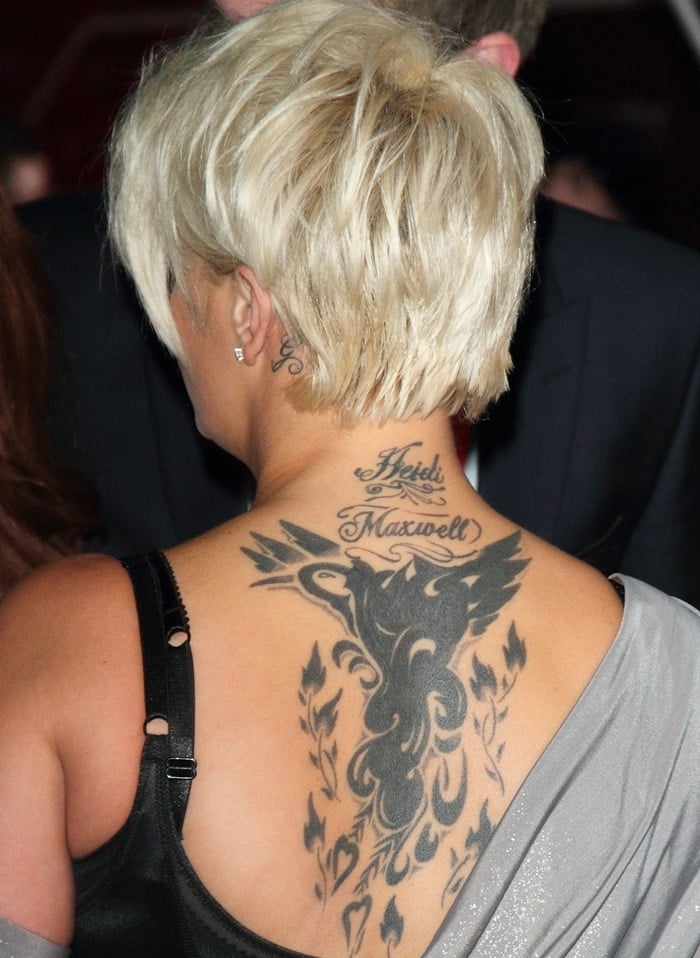 Kerry Katona's tattoo features the names of two of her children