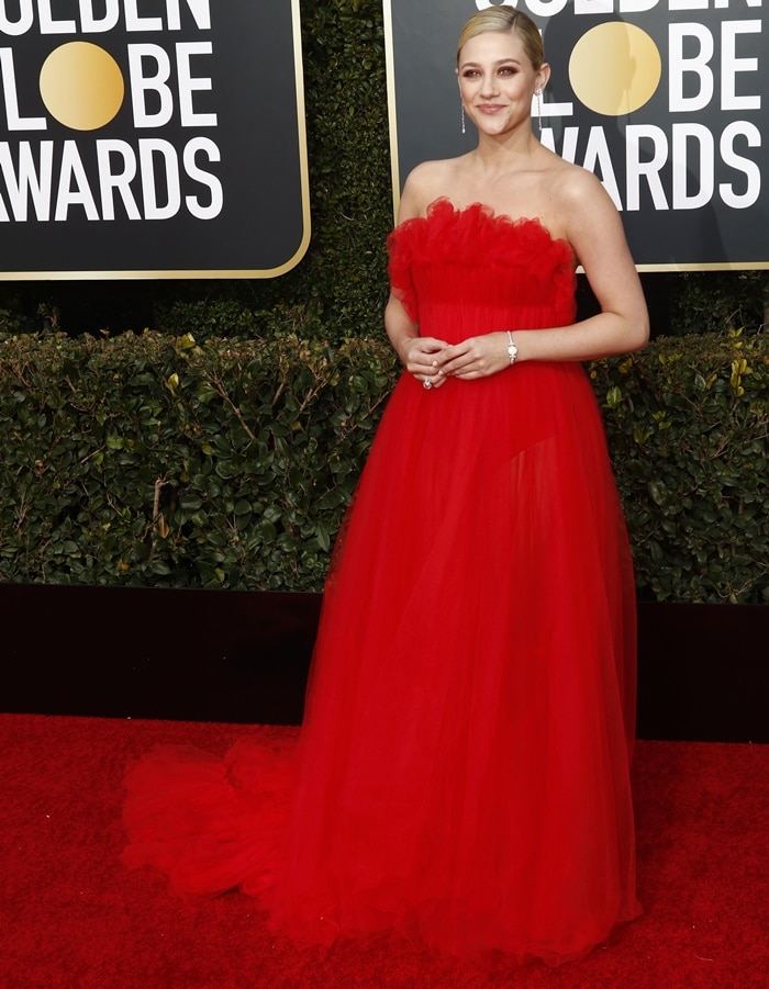 Lili Reinhart turned heads in a red tulle dress at the 2019 Golden Globe Awards