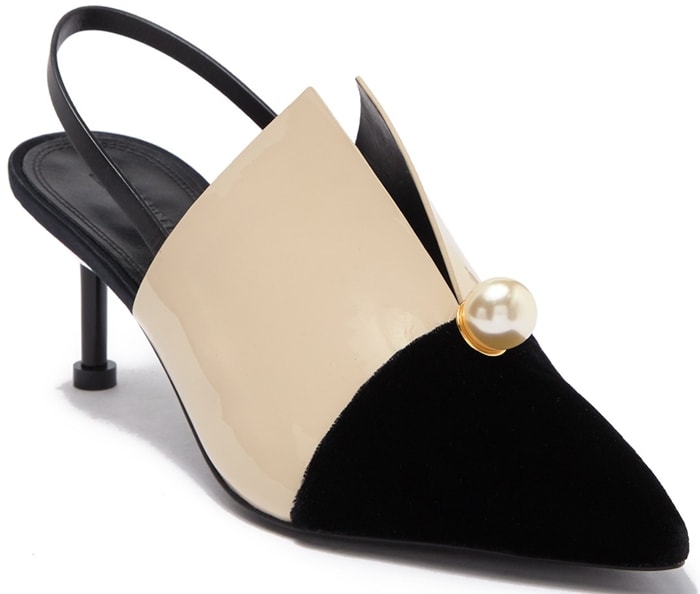 Violah Faux Pearl Embellished Kitten Heel Pump