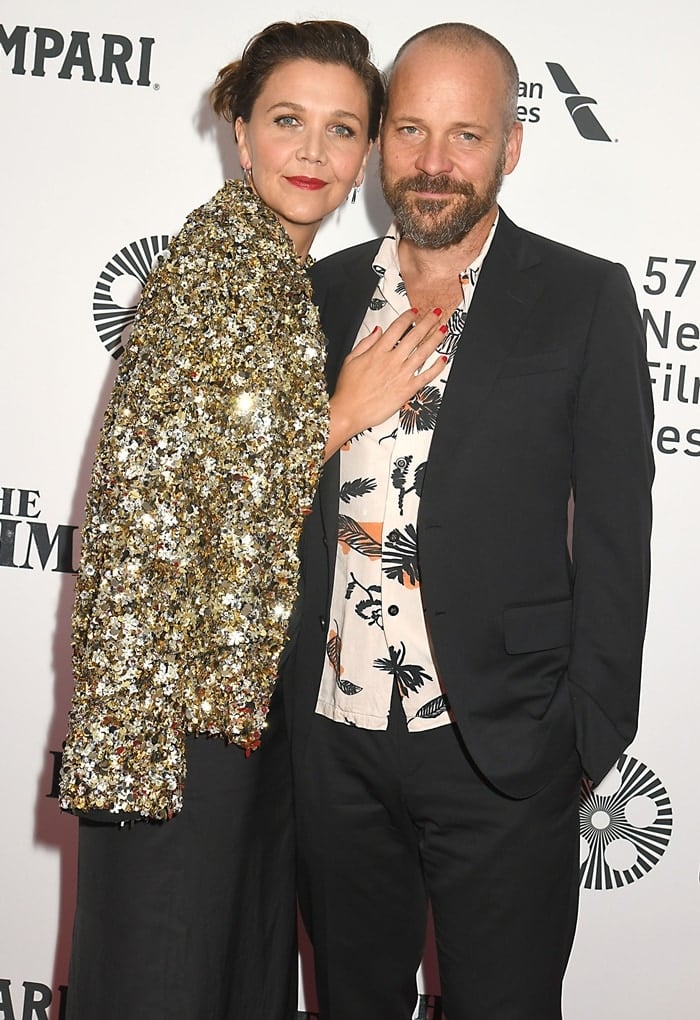 Maggie Gyllenhaal and her husband Peter Sarsgaard attending 'The Irishman' premiere