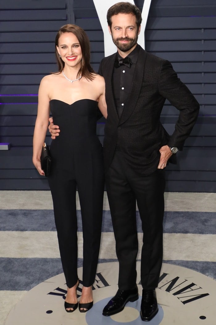 Natalie Portman and husband Benjamin Millepied at the 2019 Vanity Fair Oscar Party