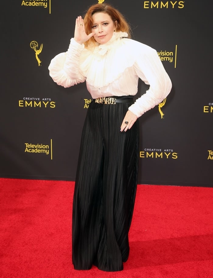 Natasha Lyonne did not have the height to wear this outfit from Rodarte