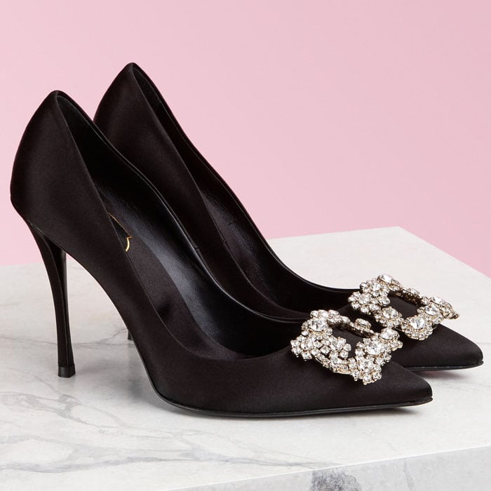 Roger Vivier Flower Strass Buckle Pumps