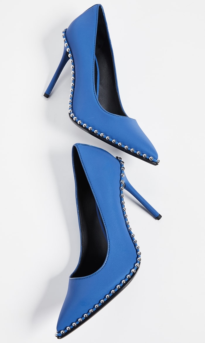 Smooth leather stiletto Rie pumps from Alexander Wang with delicate metal stud trim