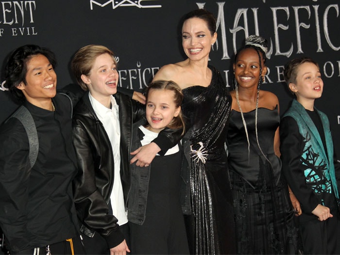 Angelina Jolie and her kids at the Maleficent: Mistress of Evil world premiere