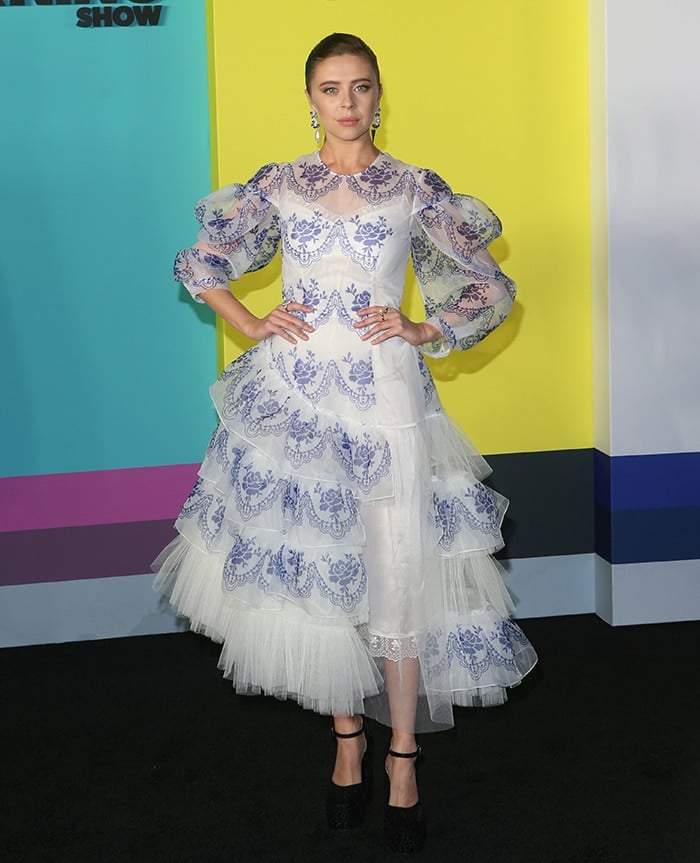 Bel Powley opts for a vintage-inspired Simone Rocha tulle dress