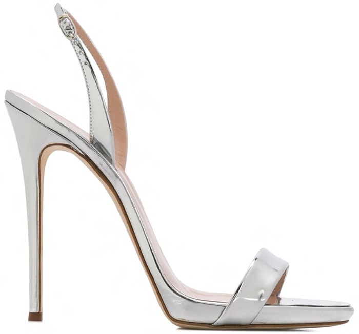 Giuseppe Zanotti silver-tone leather Sophie stiletto sandals