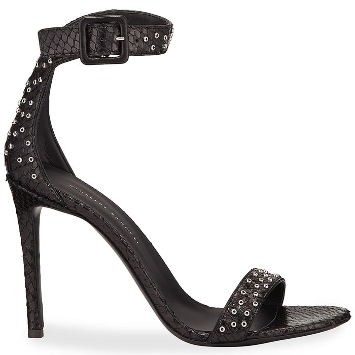 Giuseppe Zanotti studded snake sandals in black