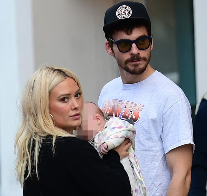 Hilary Duff and Matthew Koma take their new baby daughter Banks Violet shopping