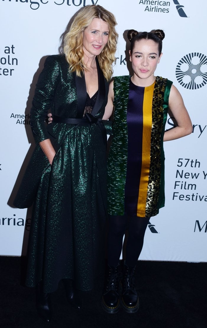Laura Dern was joined by her daughter Jaya Harper at the 57th New York Film Festival screening of Marriage Story