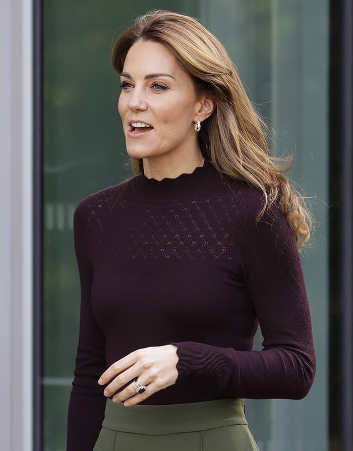 Catherine was all smiles as she visits the museum in London