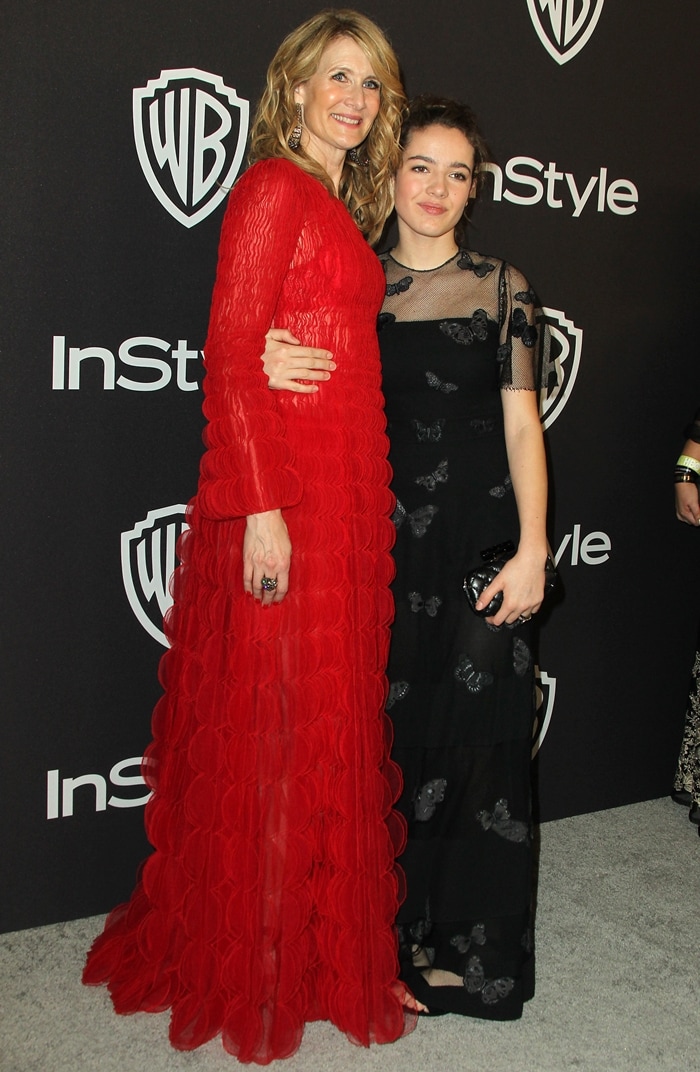 Laura Dern and Jaya Harper attend the InStyle And Warner Bros. Golden Globes After Party 2019