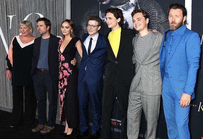 Liz Watts, David Michod, Lily-Rose Depp, Nicholas Britell, Timothee Chalamet, Dean-Charles Chapman and Joel Edgerton