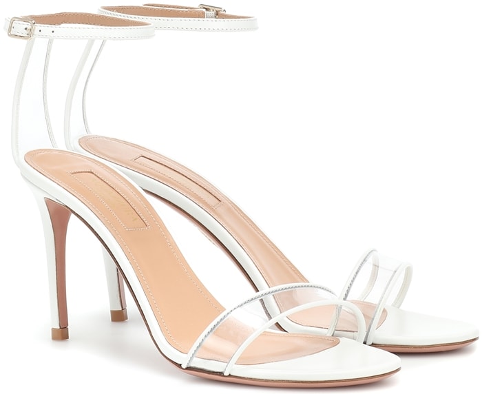 Add '90s-inspired edge to new-season looks with the optic white Minimalist sandals from Aquazzura