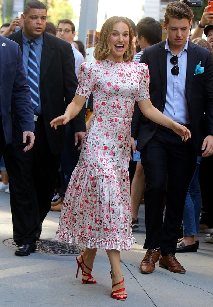 Natalie Portman all smiles as she heads to the AOL Build Studio in Downtown Manhattan, New York City on October 2, 2019