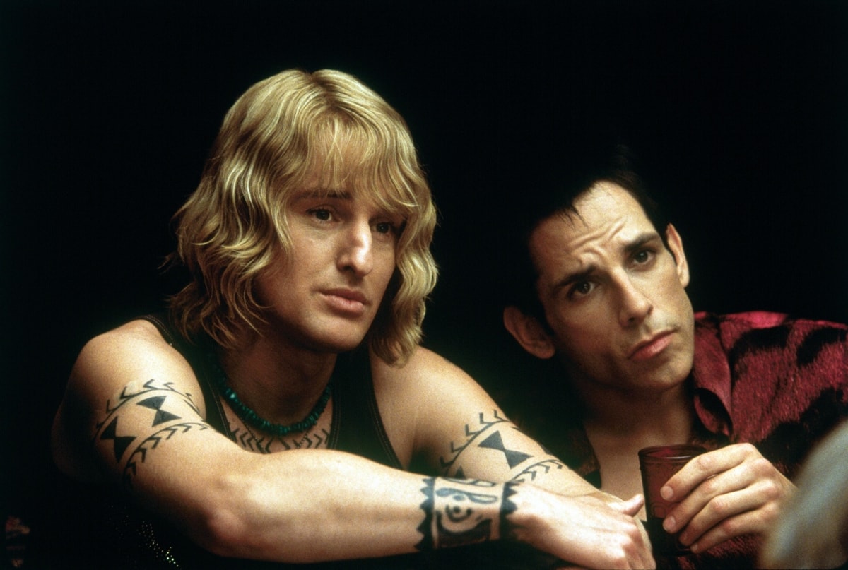 Ben Stiller as Derek Zoolander and Owen Wilson as Hansel McDonald in the 2001 American spy comedy film Zoolander