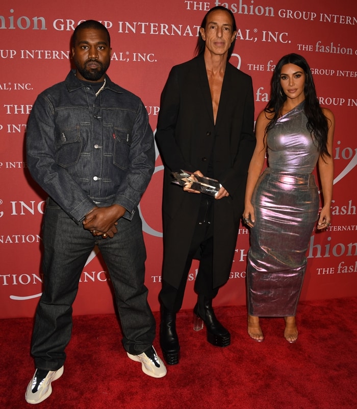 Kim Kardashian and Kanye West presented the Superstar award to avant-garde fashion designer Rick Owens