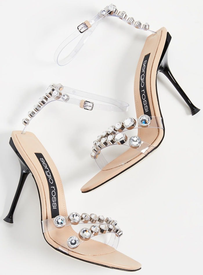 Sergio Rossi Milano jeweled PVC-strap sandals