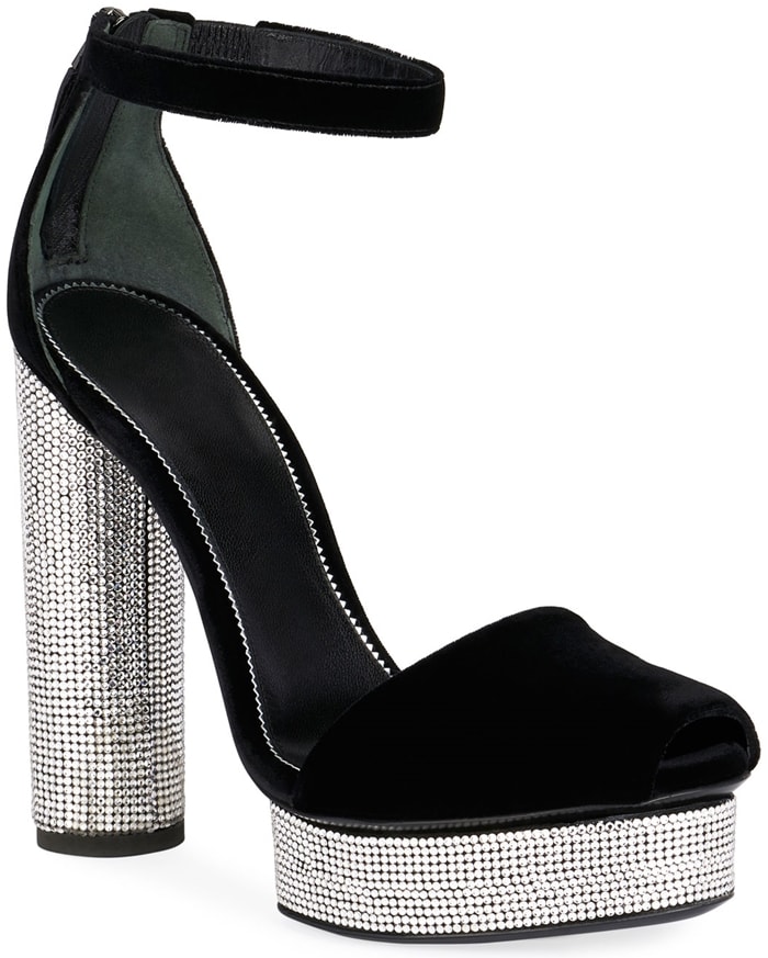 Tom Ford Crystal-Embellished Velvet Platform Sandals