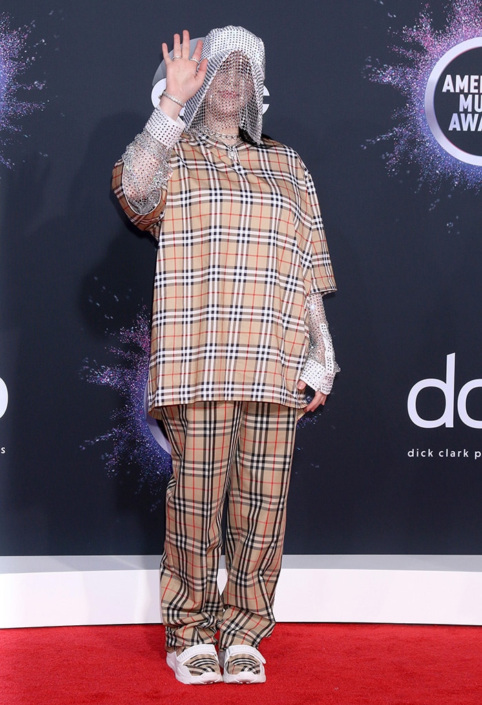 Billie Eilish's beekeeper look by Burberry at the 2019 AMAs