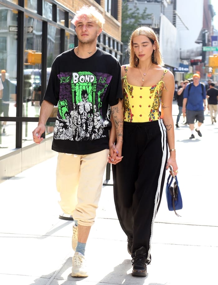 Dua Lipa out with boyfriend Anwar Hadid in the SoHo neighborhood of New York City