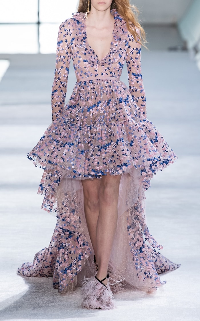 Giambattista Valli Floral Embroidered Organza Gown