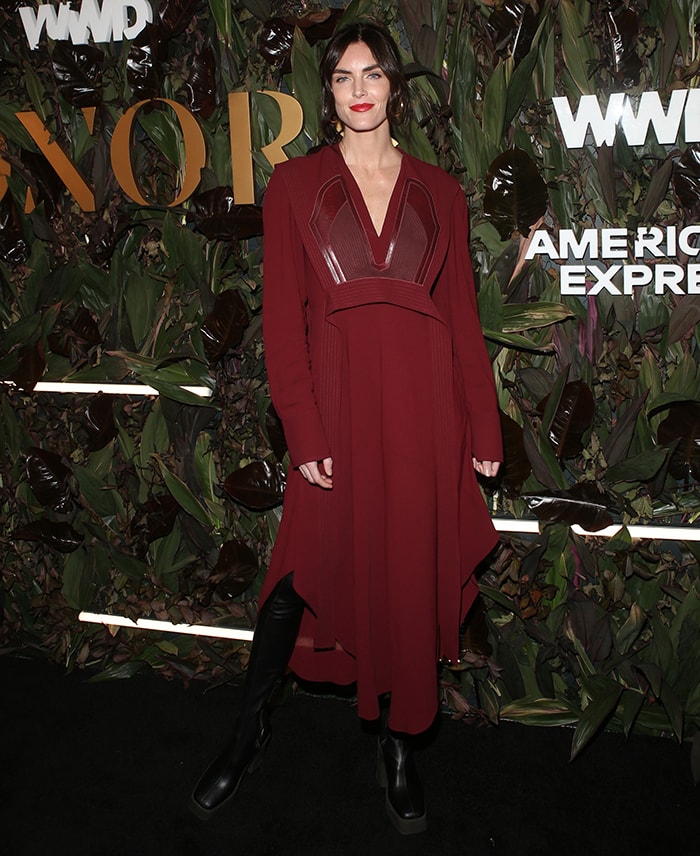 Hilary Rhoda opts for an ensemble fresh off the Stella McCartney fall 2019 runway