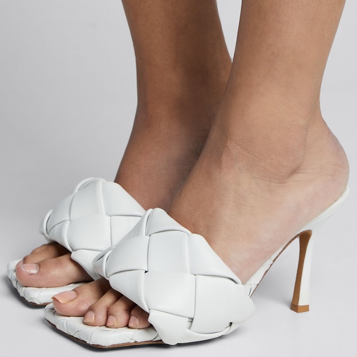 Bottega Veneta's Crunch Lux Sandals With Elongated Square Open Toes