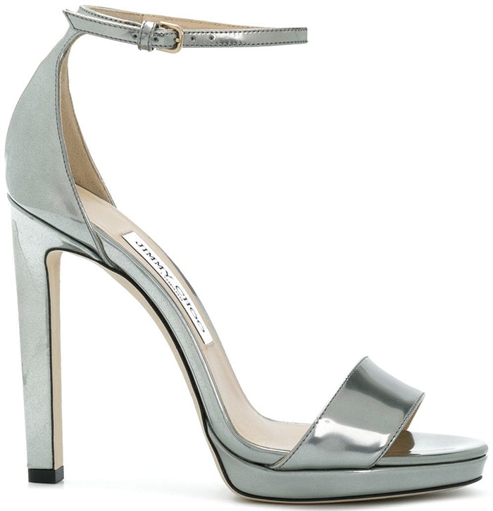 Perfect for parties all year round, this Misty pair has been made in Italy and features a buckled ankle strap and slender heel