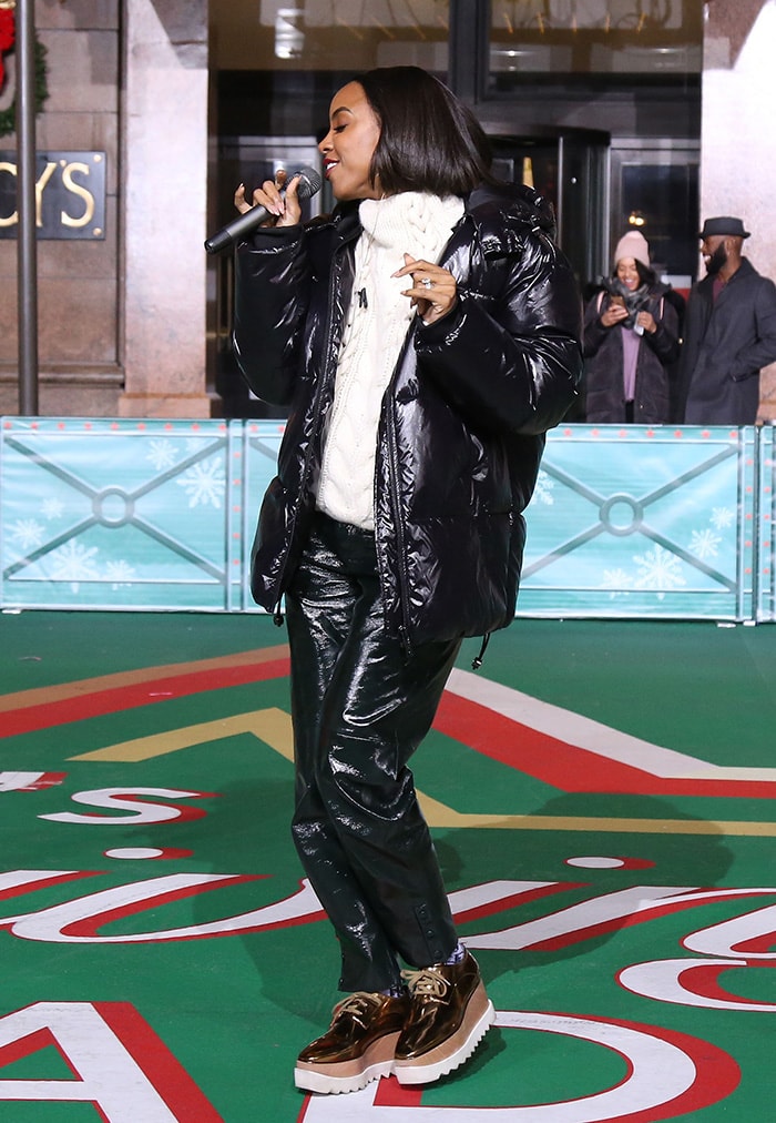 Kelly Rowland rehearsing for the 93rd Annual Macy's Thanksgiving Day Parade