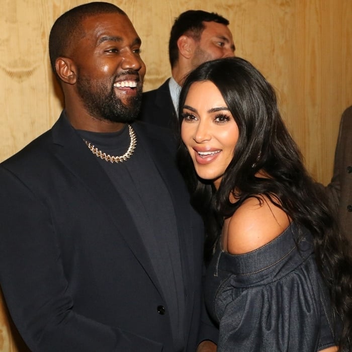Kim Kardashian and Kanye West attend the 'Follow God' music video presentation