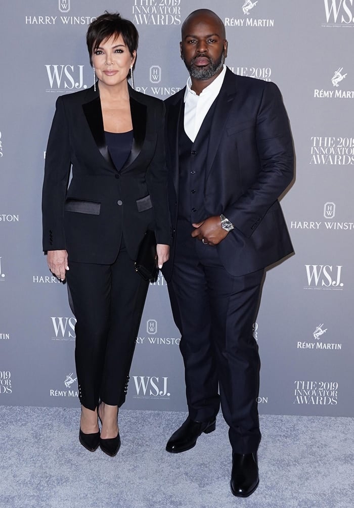 Kris Jenner and Corey Gamble wear matching suits at the WSJ Innovator Awards