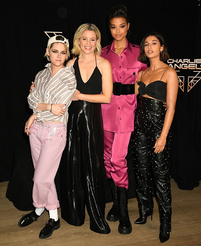 Kristen Stewart, Elizabeth Banks, Ella Balinski, and Naomi Scott at the Charlie's Angels photocall held at The Whitby Hotel in New York City on November 7, 2019