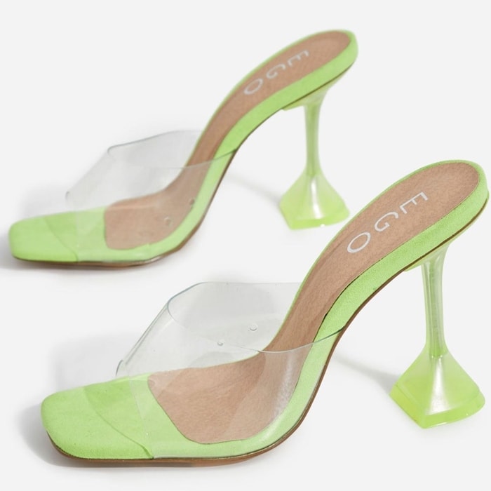 In a statement lime green faux suede, these heels are gonna be your new go-to pair for guaranteed glam