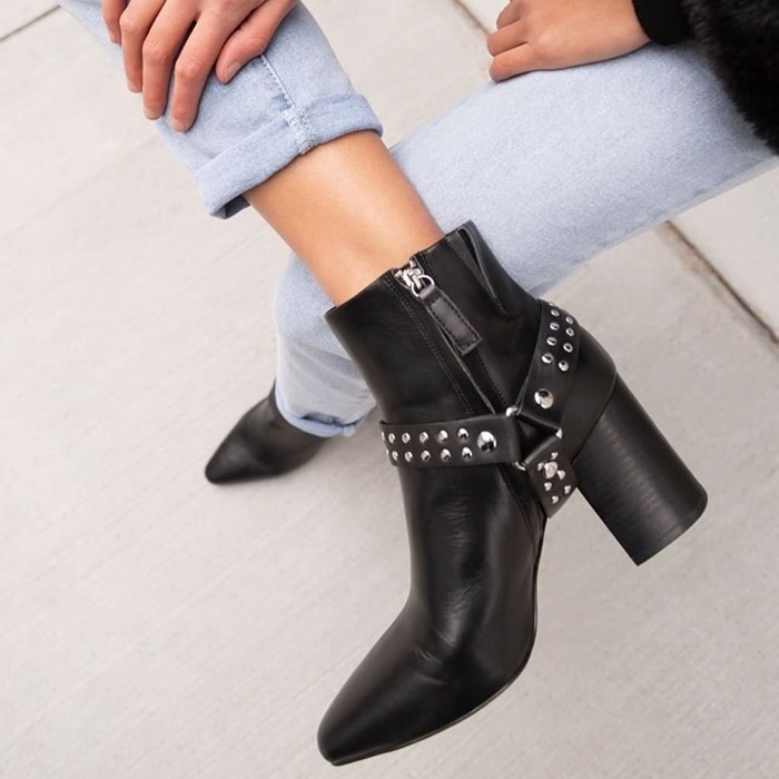 Sol Sana Black Studded Tegan Ankle Boots