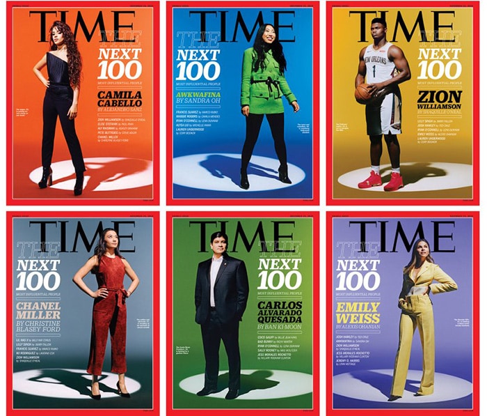 The six covers of Time Magazine's 100 Next first issue