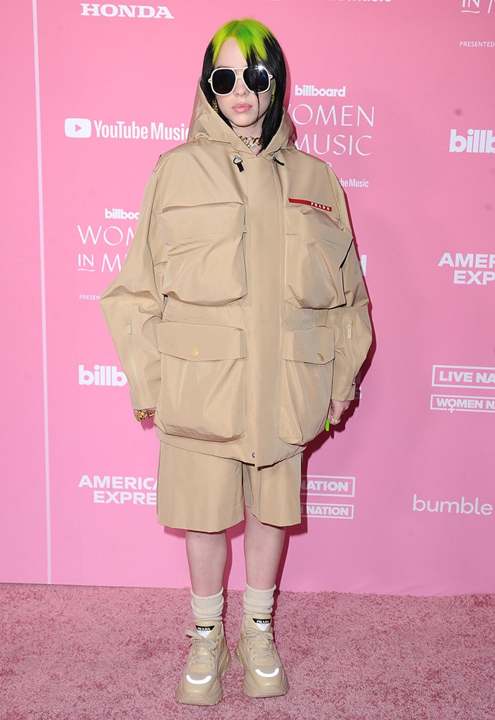 Billie Eilish in head-to-toe Prada at the 2019 Billboard Women in Music in Los Angeles on December 12, 2019